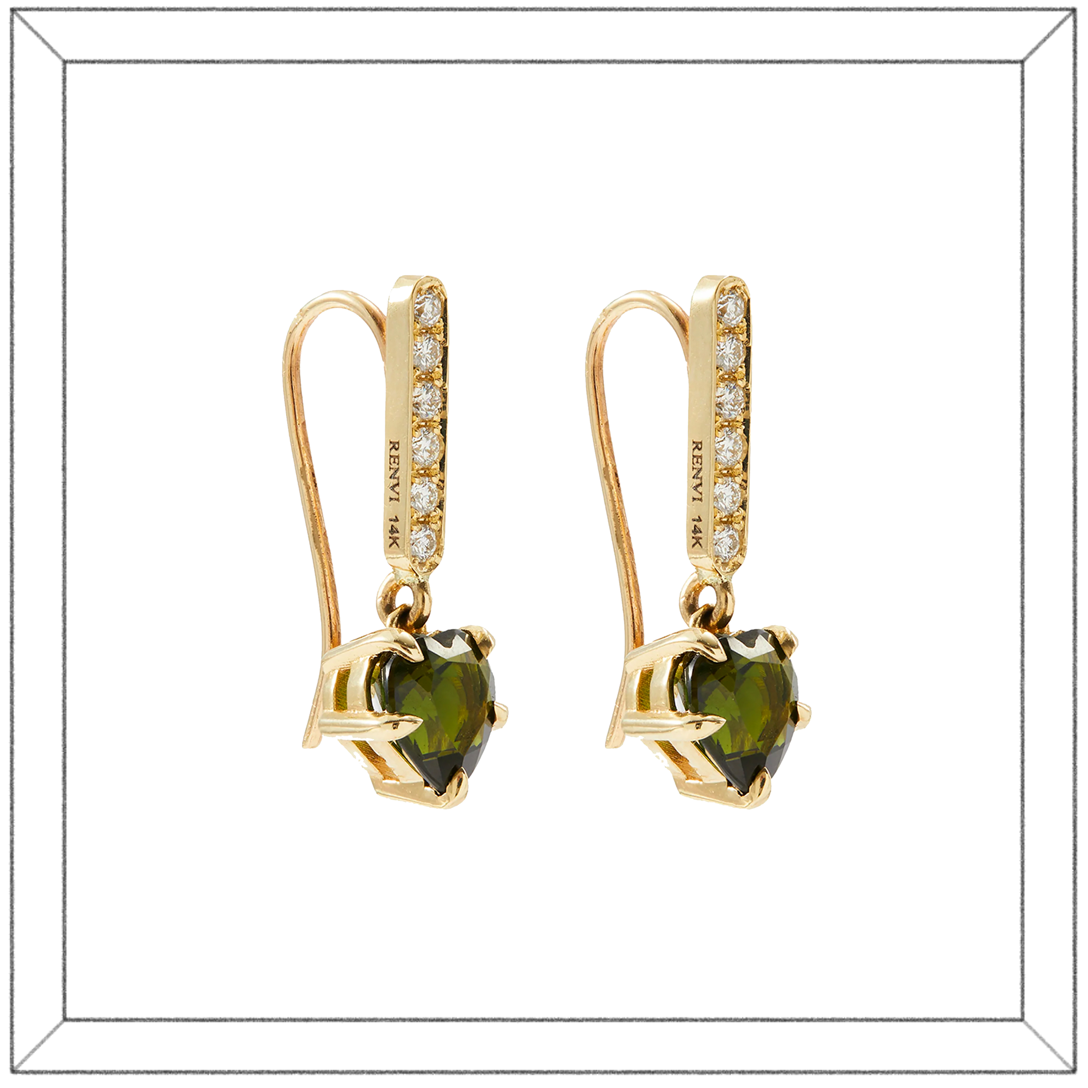 Amorino Earrings, Green Tourmaline