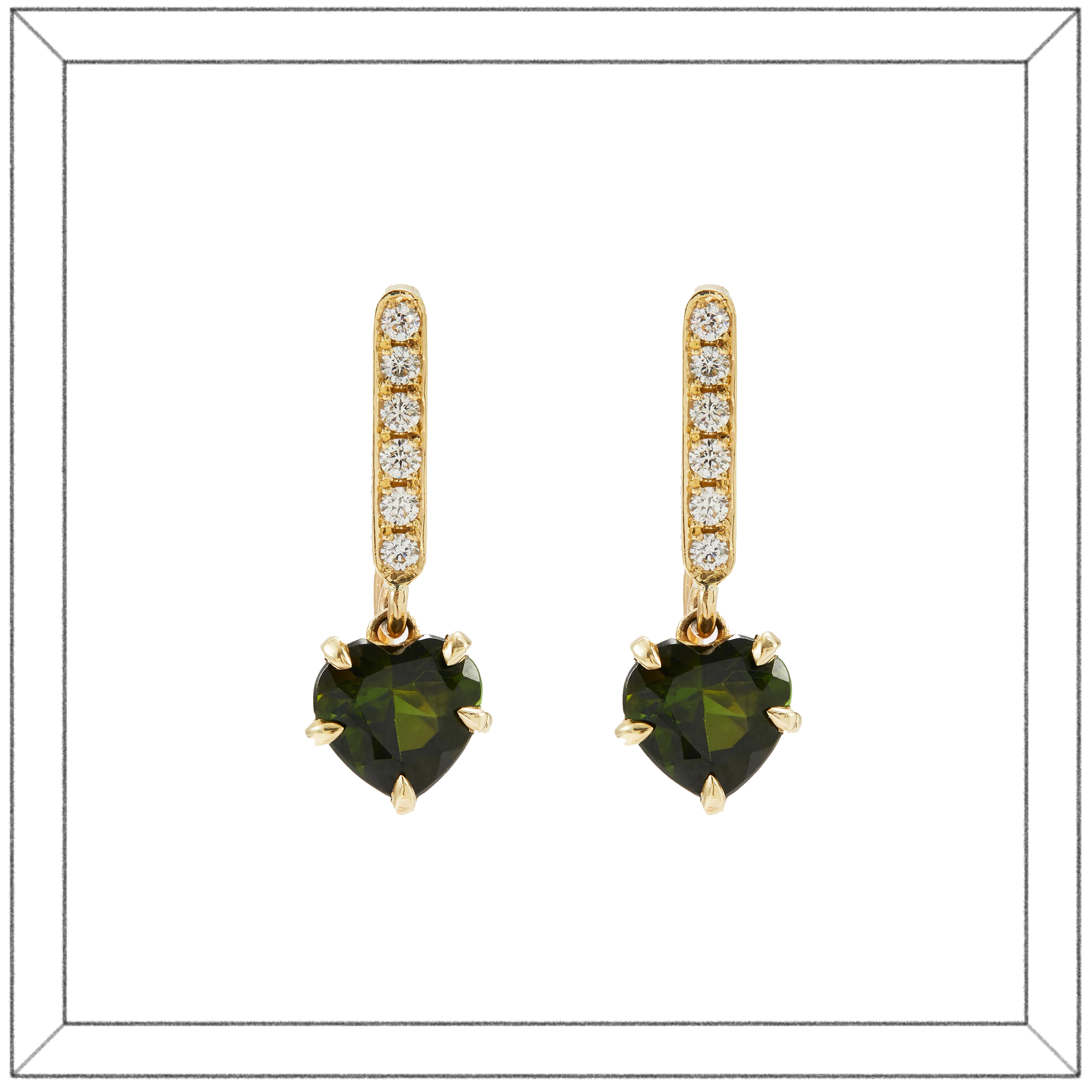 Amorino Earrings, Green Tourmaline