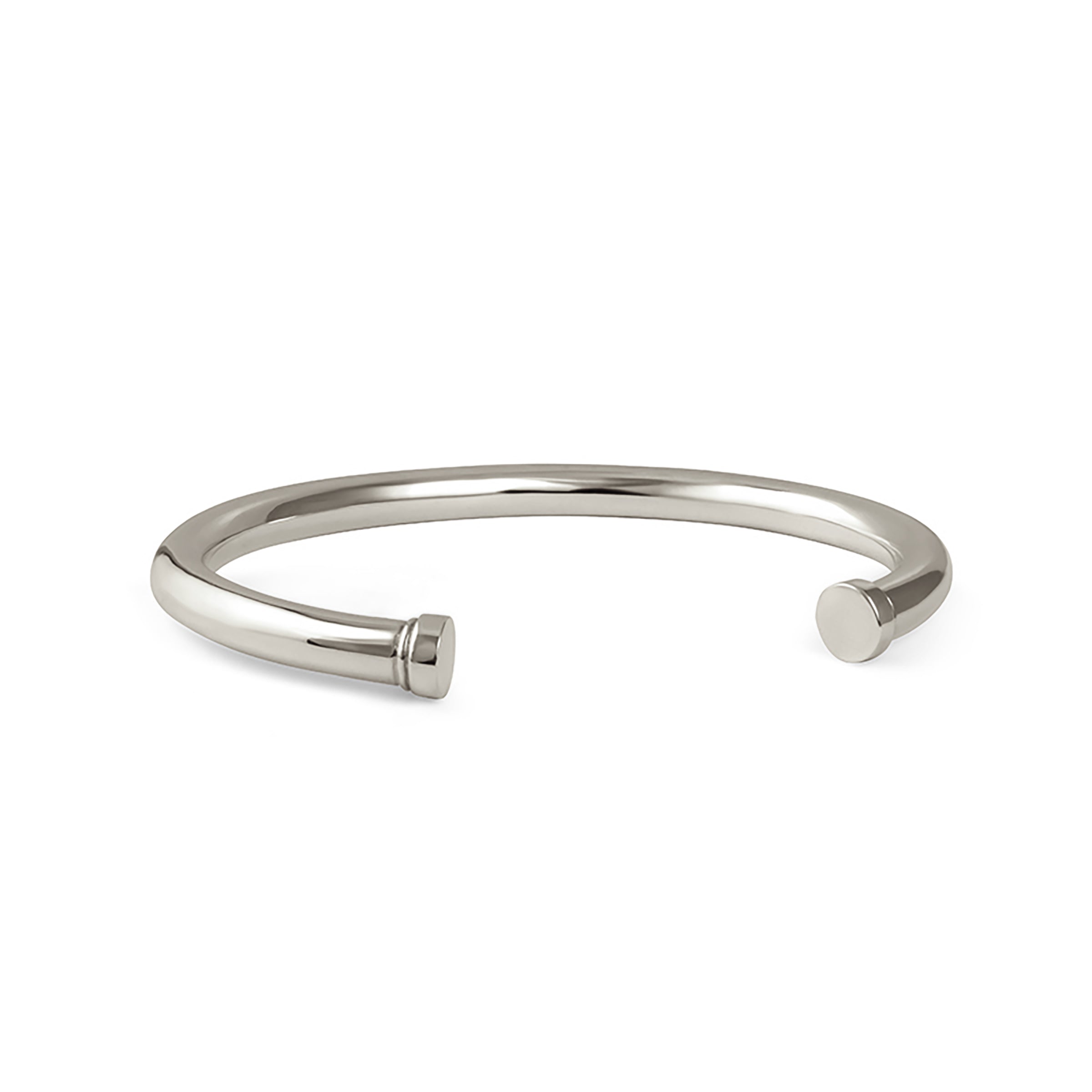 Doric cuff, thin white-gold cuff bracelet