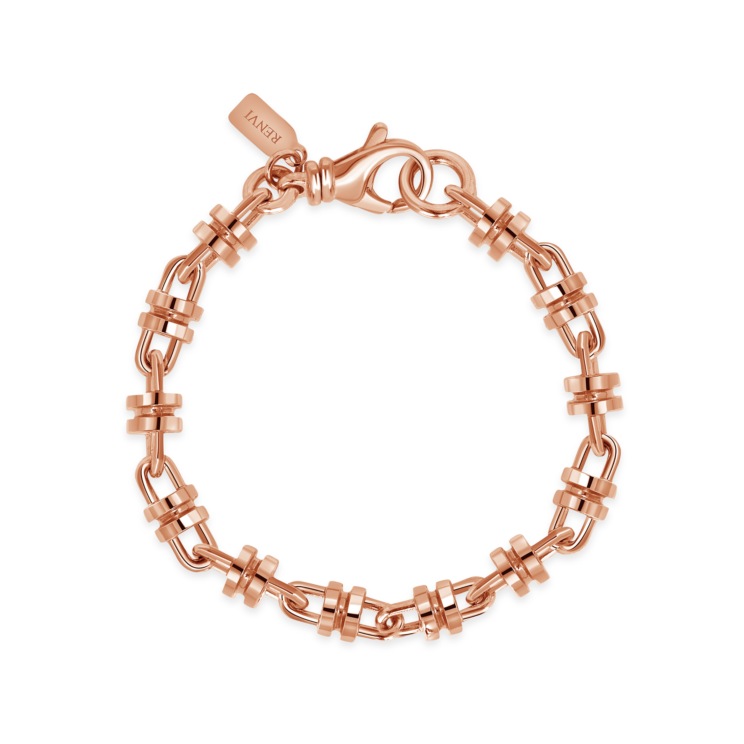 XL Capital Link Bracelet, rose-gold bracelet with large Doric-column inspired links