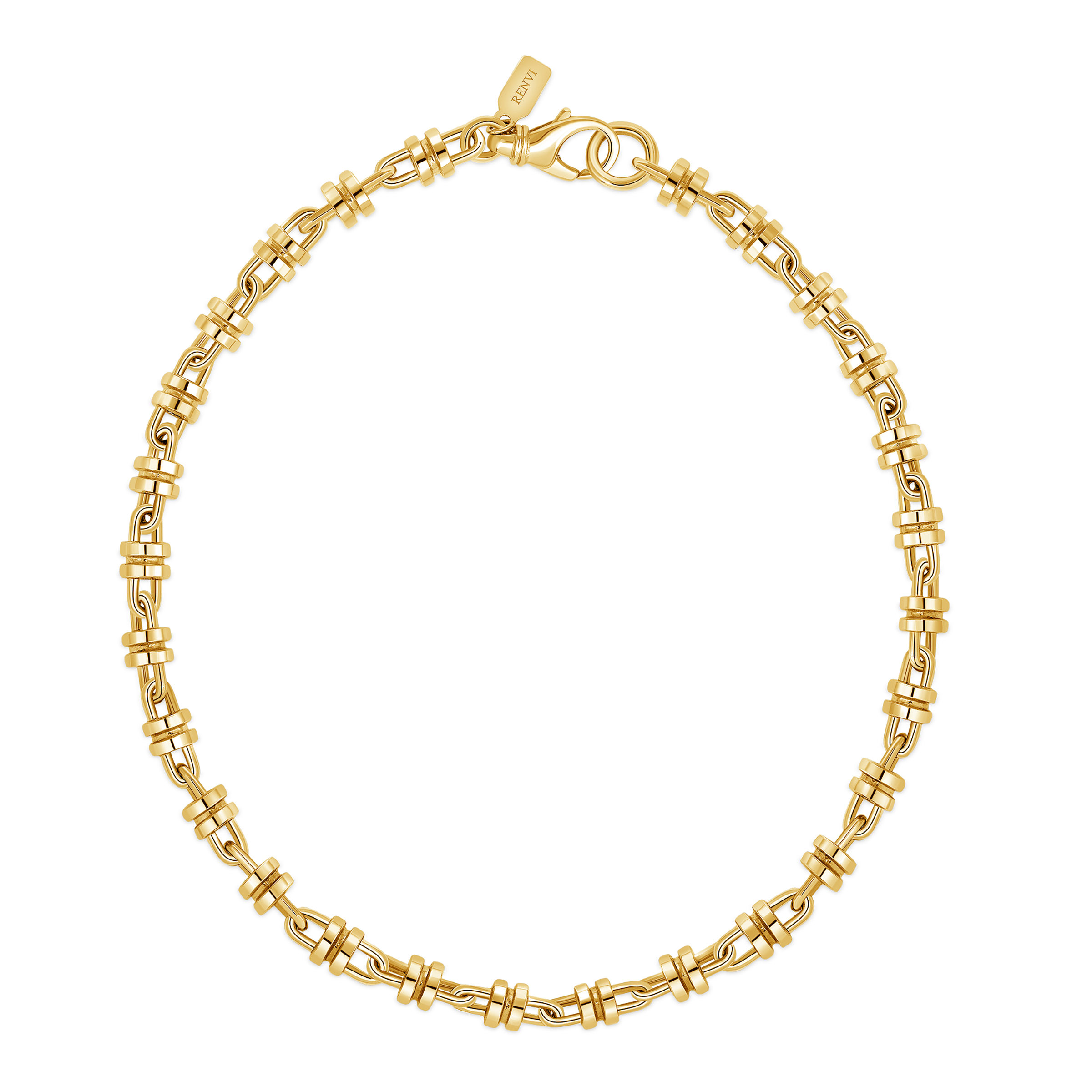 XL Capital Link Necklace, yellow-gold chain necklace with large Doric-column inspired links